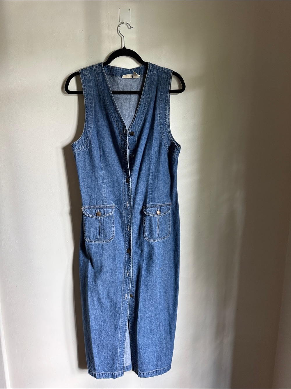 St. John's Bay Sleeveless Denim Midi Dress in Blue